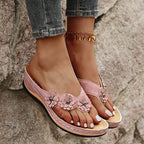 Flowers Sandals Women Retro Style Wedges Shoes Outdoor Beach Shoes Summer
